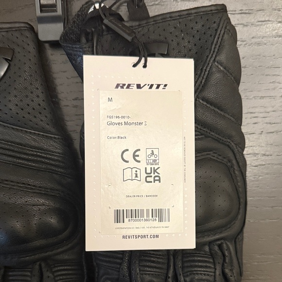 Rev'It! Black Medium Leather Motorcycle Gloves - Picture 4 of 5